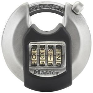 MASTER LOCK 70 mm breed Excell-hangslot van zink met schijf en versterkte beugel; vrije combinatiekeuze