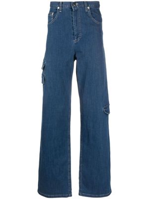 ACT Nº1 jean cargo ample à taille haute - Bleu