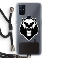 Angry Bear (white): OnePlus Nord N10 5G Transparant Hoesje met koord