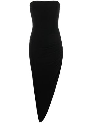 Norma Kamali robe-bustier cintrée à design asymétrique - Noir