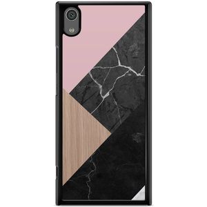 Sony Xperia XA1 hoesje - Marble wooden mix