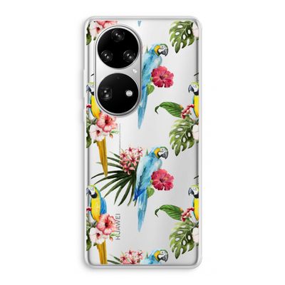 Kleurrijke papegaaien: Huawei P50 Pro Transparant Hoesje