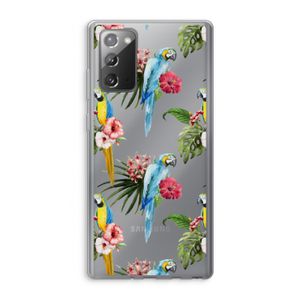 Kleurrijke papegaaien: Samsung Galaxy Note 20 / Note 20 5G Transparant Hoesje