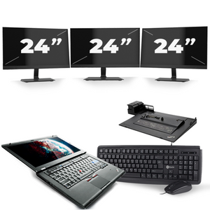Lenovo ThinkPad T420s - Intel Core i7-2e Generatie - 14 inch - 8GB RAM - 240GB SSD - Windows 10 + 3x 24 inch Monitor