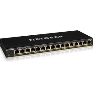 NETGEAR GS316P Unmanaged Gigabit Ethernet (10/100/1000) Power over Ethernet (PoE) Zwart