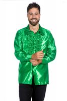 Ruche blouse satijn groen