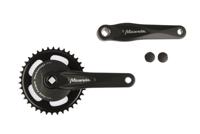 Miranda crankstel alfa 1 38t, cranklengte 170mm. zwart, aluminium, spieloos. met disc