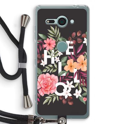 Hello in flowers: Sony Xperia XZ2 Compact Transparant Hoesje met koord
