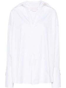 Genny blouse en popeline à ornements en cristal - Blanc