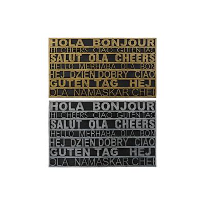 Deurmat DKD Home Decor Ziverachtig Gouden Rubber 2 Stuks Stads (75 x 45 x 0,5 cm)