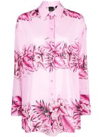 PINKO chemise en coton à fleurs - Rose