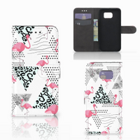 Samsung Galaxy S6 Edge Telefoonhoesje met Pasjes Flamingo Triangle - thumbnail