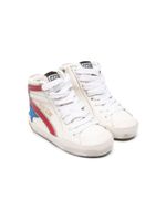 Golden Goose Kids Slide distressed leather sneakers - Blanc - thumbnail