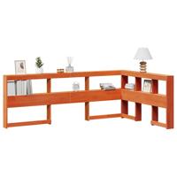 Boekenkast Hoofdeinde L-vormig 120 cm grenenhout wasbruin