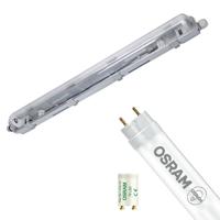 LED Waterdichte TL Armatuur met T8 Buis - Velvalux Strela - 60cm - Enkel - Koppelbaar - Waterdicht IP65 - OSRAM -