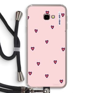 Hartjes: Samsung Galaxy J4 Plus Transparant Hoesje met koord