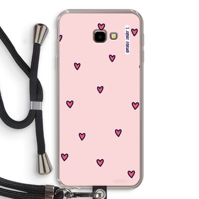 Hartjes: Samsung Galaxy J4 Plus Transparant Hoesje met koord