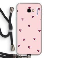Hartjes: Samsung Galaxy J4 Plus Transparant Hoesje met koord