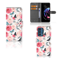 Motorola Edge 20 Pro Hoesje Butterfly Roses - thumbnail