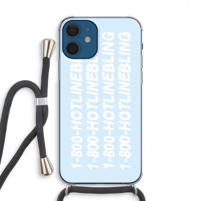 Hotline bling blue: iPhone 12 mini Transparant Hoesje met koord