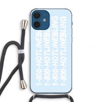 Hotline bling blue: iPhone 12 mini Transparant Hoesje met koord