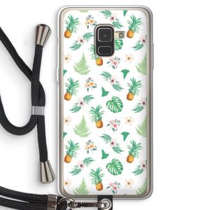 Ananas bladeren: Samsung Galaxy A8 (2018) Transparant Hoesje met koord