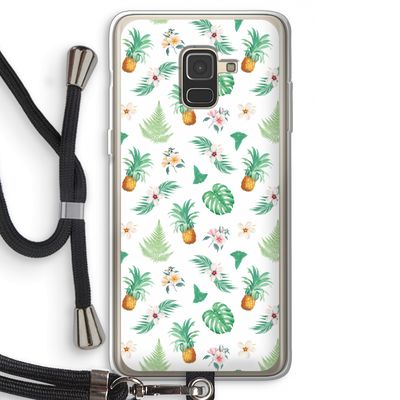 Ananas bladeren: Samsung Galaxy A8 (2018) Transparant Hoesje met koord