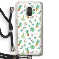 Ananas bladeren: Samsung Galaxy A8 (2018) Transparant Hoesje met koord