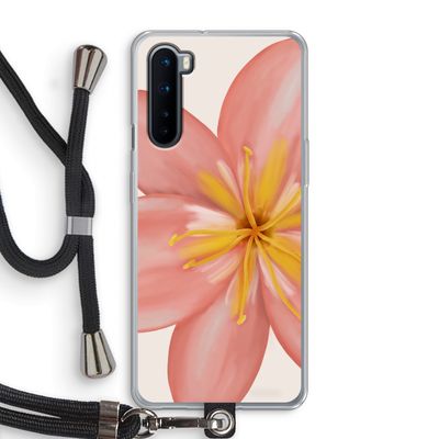 Pink Ellila Flower: OnePlus Nord Transparant Hoesje met koord
