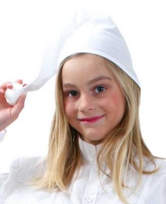 Slaapmuts voor kinderen - 5x stuks - wit - slapen of verkleden