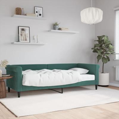 Slaapbank met matras 80x200 cm fluweel donkergroen