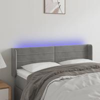 Hoofdbord LED 147x16x78/88 cm fluweel lichtgrijs