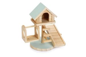 Beeztees speelhuis lovy - knaagdier - hout - mint - 21x15,5x21cm