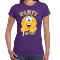 Bellatio Decorations Foute party t-shirt voor dames - Party Time - paars - carnaval/themafeest 2XL  -