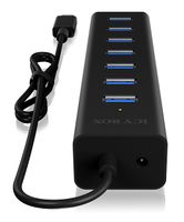 ICY BOX IB-HUB1700-C3 USB-C (USB 3.2 Gen 2) multiport hub 7 poorten Zwart - thumbnail