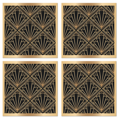 Moderne onderzetters Ruitvormig "art deco" patroon