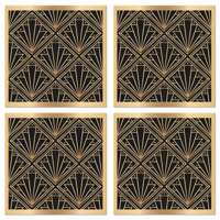 Moderne onderzetters Ruitvormig "art deco" patroon