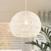 Retro Hanglamp Papier Boho Lamp Opknoping Rustieke Geweven Opknoping Lamp Mand E27 Lamp (Niet Inbegrepen) Beige - thumbnail