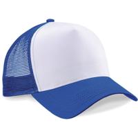 Beechfield Baseballcap - blauw/wit - truckers pet - volwassenen - verstelbaar