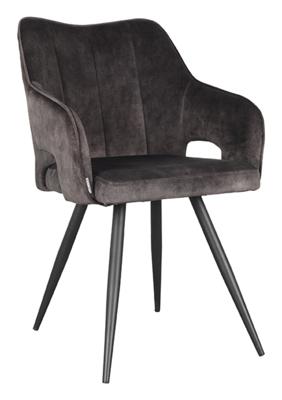 LABEL51 Eetkamerstoel 'Noud' Velvet, kleur Antraciet