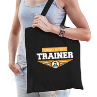 Verkozen tot beste trainer katoenen tas zwart voor dames - cadeau tasjes - Feest Boodschappentassen - thumbnail