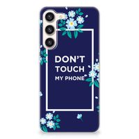 Samsung Galaxy S23 Plus Silicone-hoesje Flowers Blue DTMP - thumbnail