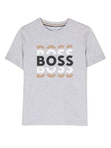 BOSS Kidswear t-shirt à logo imprimé - Gris