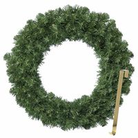 Kerstkrans 60 cm - groen - met gouden hanger/ophanghaak - kerstversiering - thumbnail