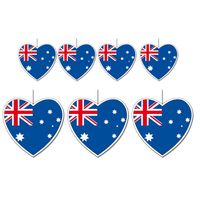 7-delige hou van Australie versiering set hartjes van 14 cm en 28 cm - thumbnail