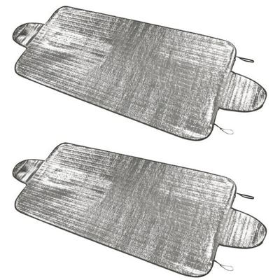 Vrachtwagen zonnescherm/anti vorst deken - 2x - 100 x 255 cm - zilver - extra groot formaat
