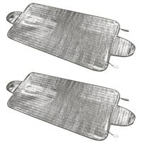 Vrachtwagen zonnescherm/anti vorst deken - 2x - 100 x 255 cm - zilver - extra groot formaat