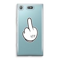 Middle finger black: Sony Xperia XZ1 Compact Transparant Hoesje - thumbnail