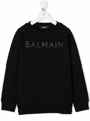 Balmain Kids sweat en coton à logo - Noir