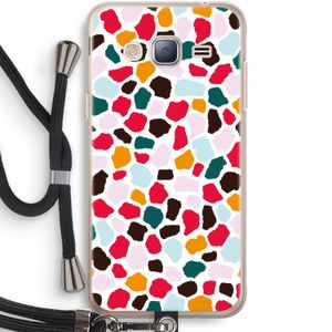 Colored Giraffe: Samsung Galaxy J3 (2016) Transparant Hoesje met koord